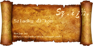 Szladky Ákos névjegykártya